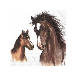 Foto van 20x gekleurde 3-laags servetten paarden 33 x 33 cm - feestservetten