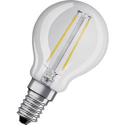 Foto van Osram bolvormige led-lamp met helder filament - 1.5w equivalent 15w e14 - warm wit