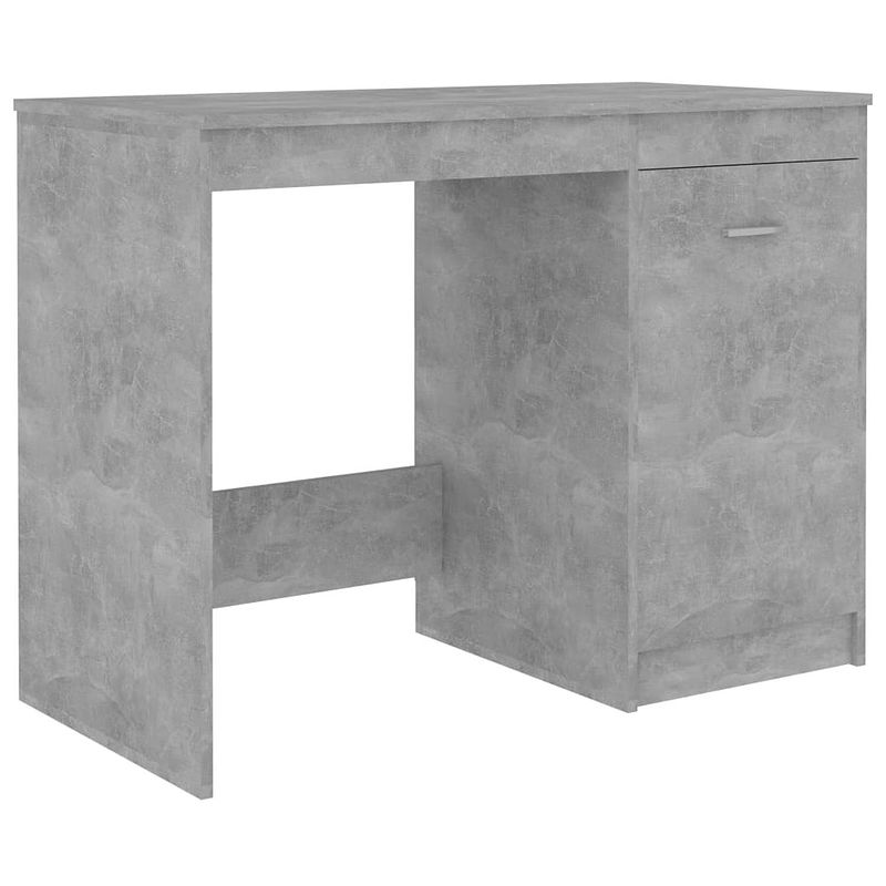 Foto van The living store bureau moderne schrijftafel - 100 x 50 x 76 cm - betongrijs hout