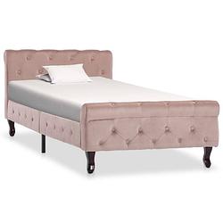 Foto van Vidaxl bedframe fluweel roze 90x200 cm