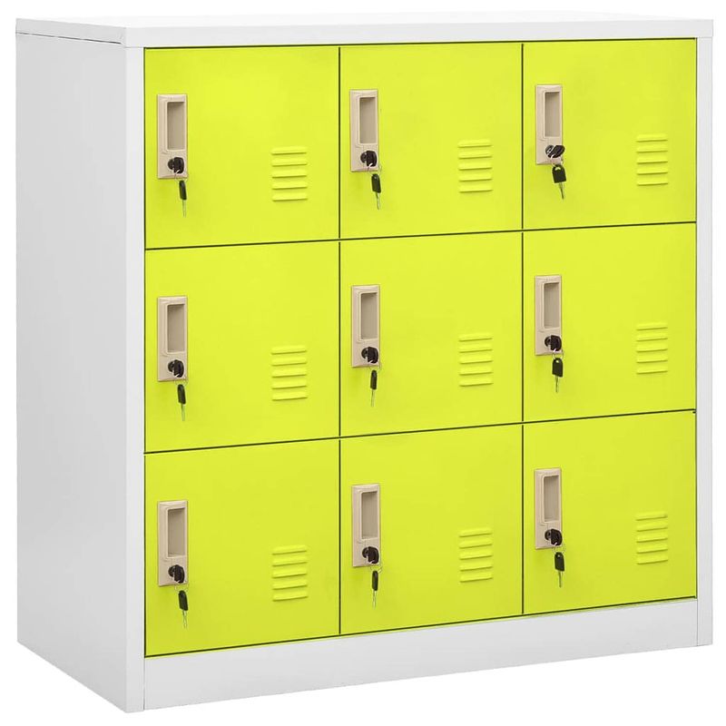 Foto van The living store opbergkast - lockerkasten - 90 x 45 x 92.5 cm - staal - 9 lockers