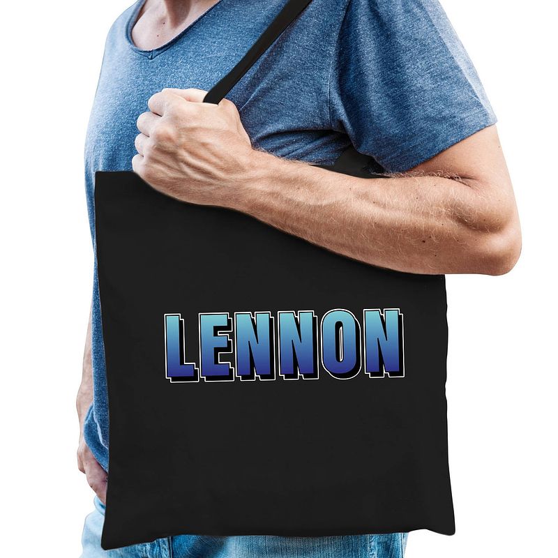 Foto van Lennon kado tas zwart voor heren - feest boodschappentassen