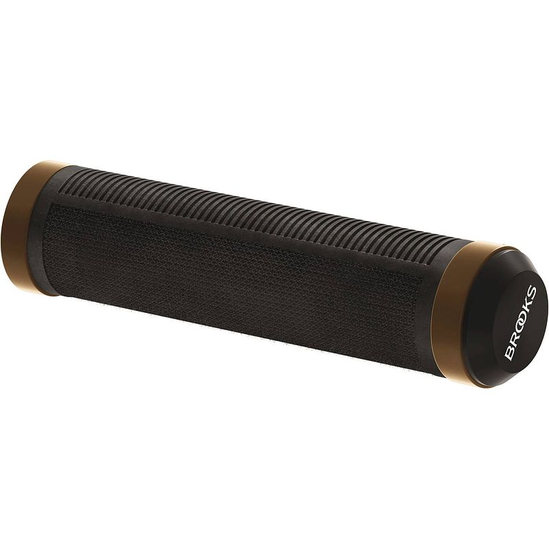 Foto van Brooks handvatten cambium grips 130mm black orange