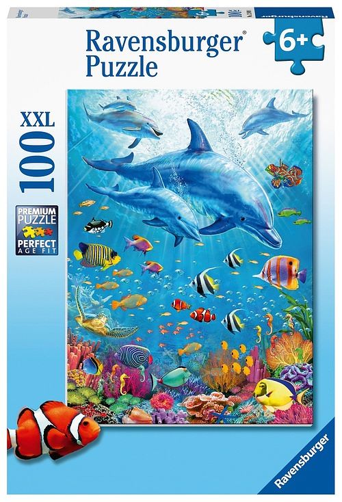 Foto van Ravensburger puzzel dolfijnen 100pcs