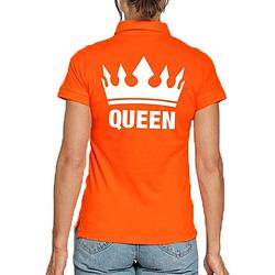 Foto van Koningsdag polo t-shirt oranje queen voor dames xs - feestshirts