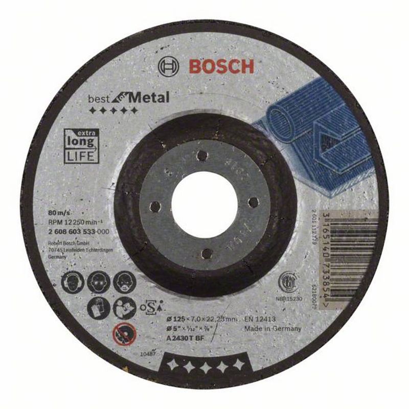 Foto van Bosch accessories 2608603533 2608603533 afbraamschijf gebogen 125 mm 22.23 mm 1 stuk(s)