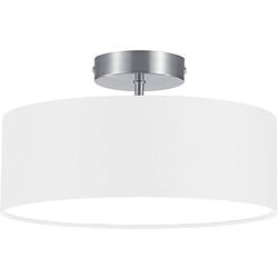 Foto van Led plafondlamp - plafondverlichting - trion hotia - e14 fitting - 2-lichts - rond - mat wit - aluminium