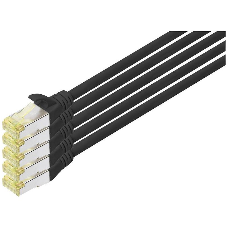 Foto van Digitus dk-1644-a-100-bl-5 rj45 netwerkkabel, patchkabel cat 6a s/ftp 10 m zwart 1 stuk(s)