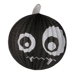 Foto van Halloween ronde decoratie bol 23 cm enge pompoen zwart - hangdecoratie