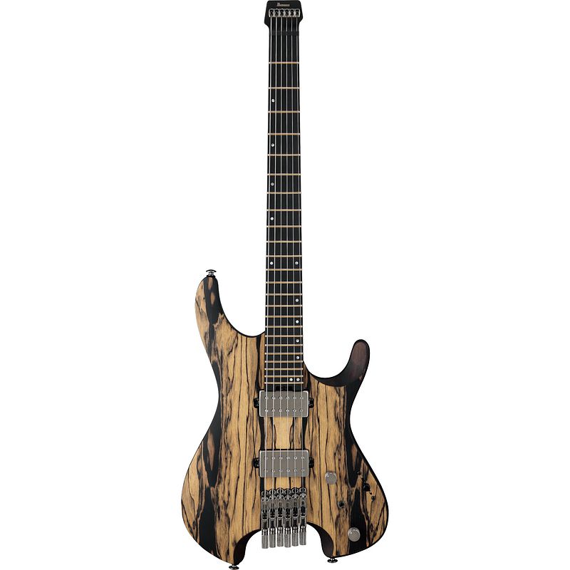 Foto van Ibanez limited edition q series q52pe-ntf natural flat headless elektrische gitaar met gigbag