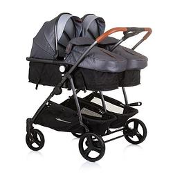 Foto van Chipolino duo smart opvouwbare kinderwagen voor 2 kids silver grey