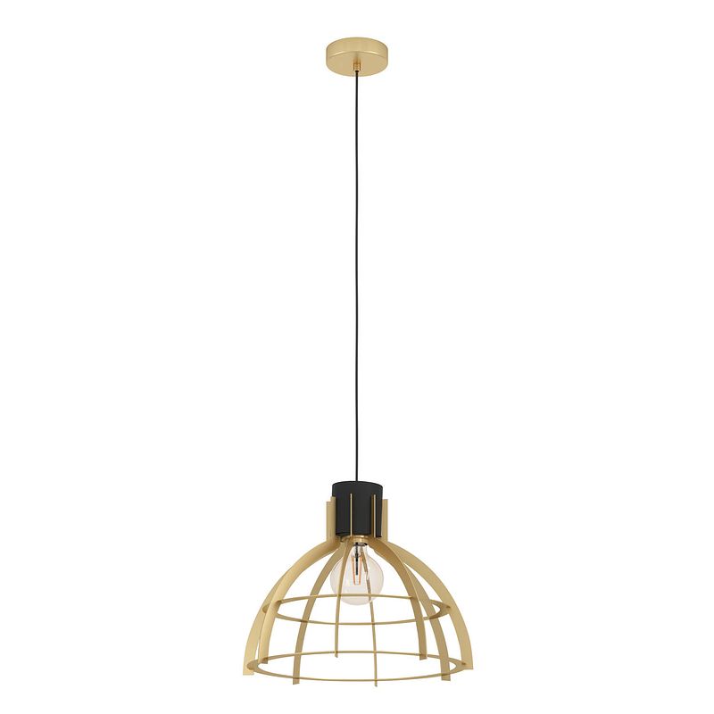 Foto van Eglo stillington hanglamp - e27 - ø 41,5 cm - zwart/goud - staal