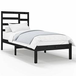 Foto van Vidaxl bedframe massief hout zwart 90x200 cm