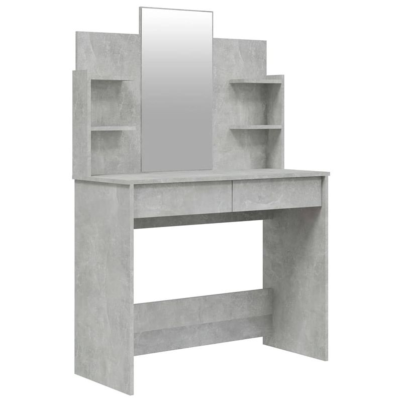 Foto van The living store kaptafel betongrijs - product - 96 x 40 x 142 cm - hoogwaardig materiaal