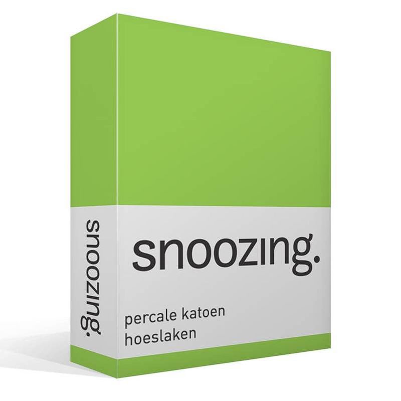 Foto van Snoozing - hoeslaken -180x200 - percale katoen - lime