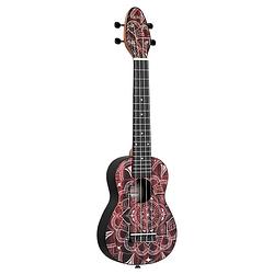 Foto van Ortega keiki k2ss-rkc soprano size ukulele red kaleidoscope sopraan ukelele set