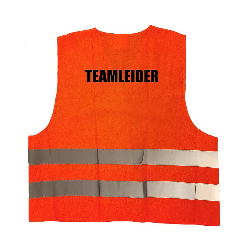 Foto van Teamleider vestje / hesje oranje met reflecterende strepen voor volwassenen - veiligheidshesje