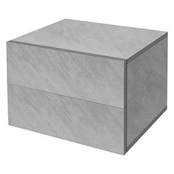 Foto van Nachtkastje met 2 laden 42x29x30 cm grijs/betonlook van spaanplaat ml-design