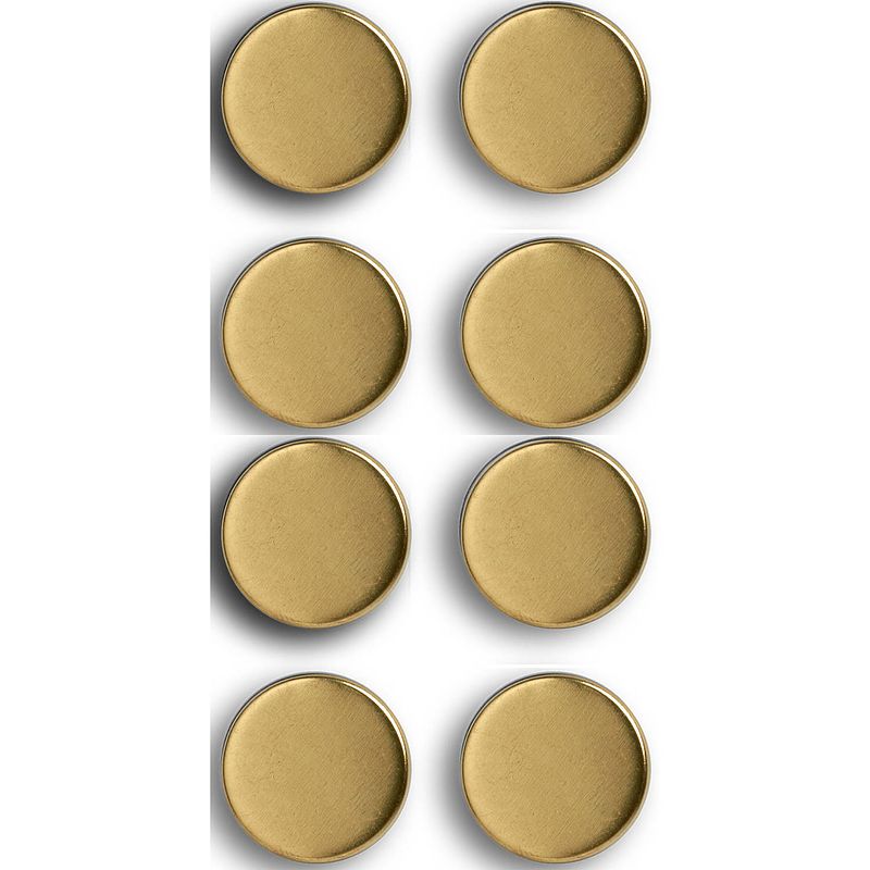 Foto van Whiteboard/koelkast magneten extra sterk - 8x - goud - 2 cm - magneten
