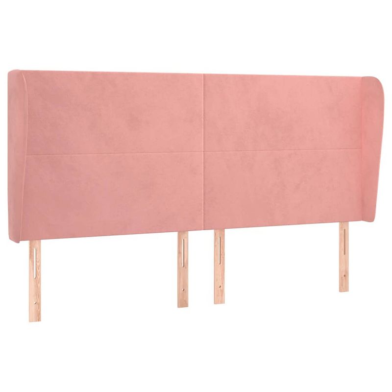 Foto van Vidaxl hoofdbord met randen 163x23x118/128 cm fluweel roze