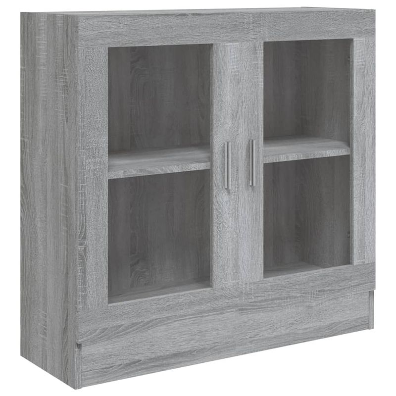 Foto van Vidaxl vitrinekast 82,5x30,5x80 cm bewerkt hout grijs sonoma eiken