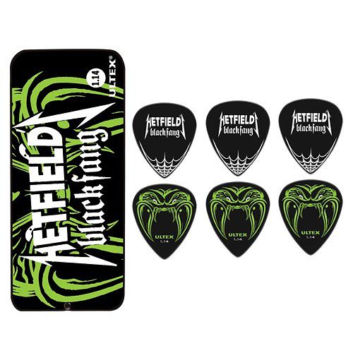 Foto van Dunlop ph112t114 hetfield black fang doosje plectrums 1.14mm