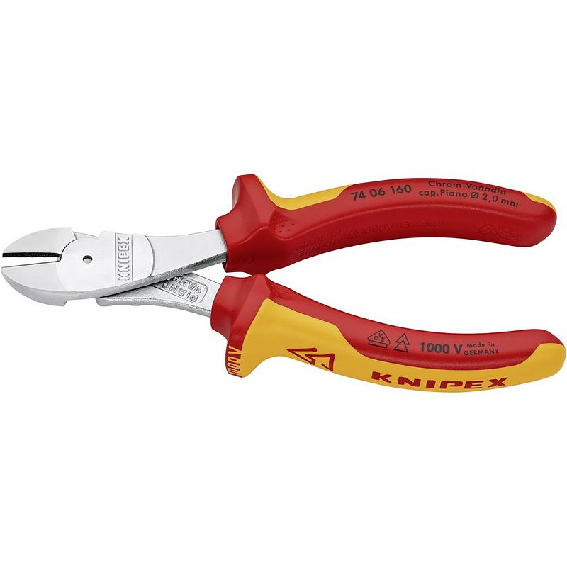 Foto van Knipex 74 06 160 vde kracht-zijsnijtang met facet 160 mm