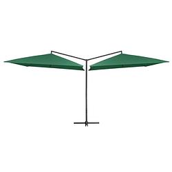 Foto van Vidaxl parasol dubbel met stalen paal 250x250 cm groen