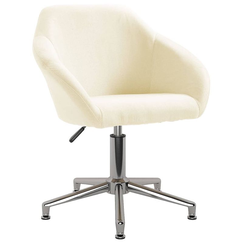 Foto van The living store eetkamerstoelen - draaibaar - crème - 63 x 56 x (76-88) cm - stof en metaal