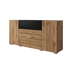 Foto van Meubella dressoir bonzo - eiken - zwart - 150 cm - actie