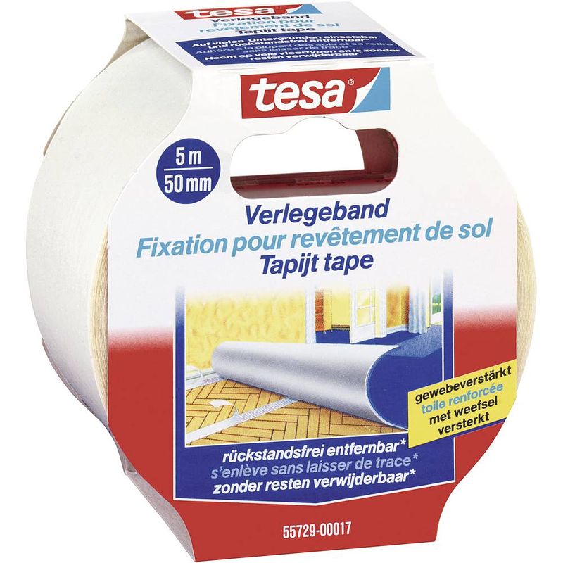 Foto van Tesa removable 55729-00017-11 bevestigingstape transparant (l x b) 5 m x 50 mm 1 stuk(s)