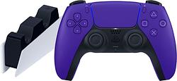 Foto van Sony playstation 5 dualsense draadloze controller galactic purple + oplaadstation