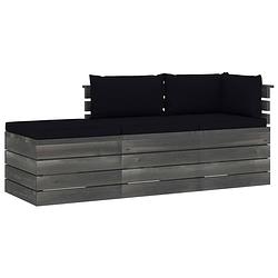 Foto van Vidaxl 3-delige loungeset met kussens pallet massief grenenhout