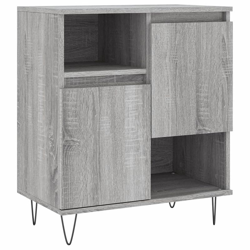 Foto van Vidaxl dressoir 60x30x75 cm bewerkt hout grijs sonoma eikenkleurig