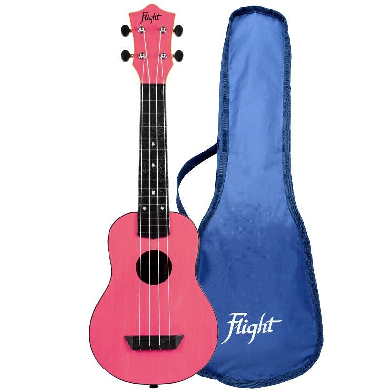 Foto van Flight travel series tus35 pink sopraan ukelele met gigbag