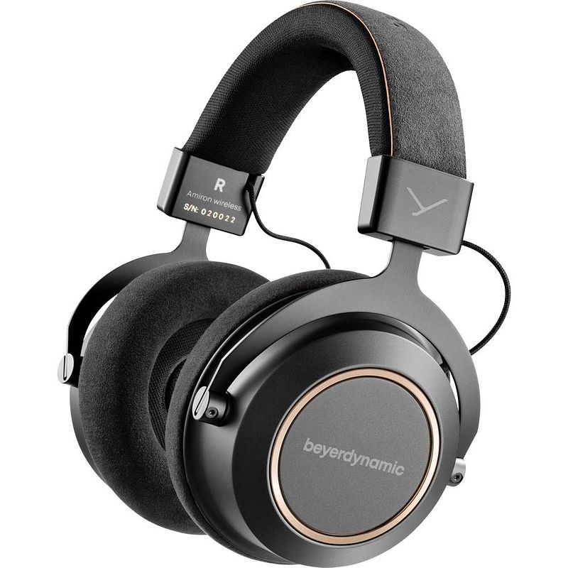 Foto van Beyerdynamic amiron copper over ear koptelefoon bluetooth, kabel zwart, koper high-resolution audio klankregeling, vouwbaar