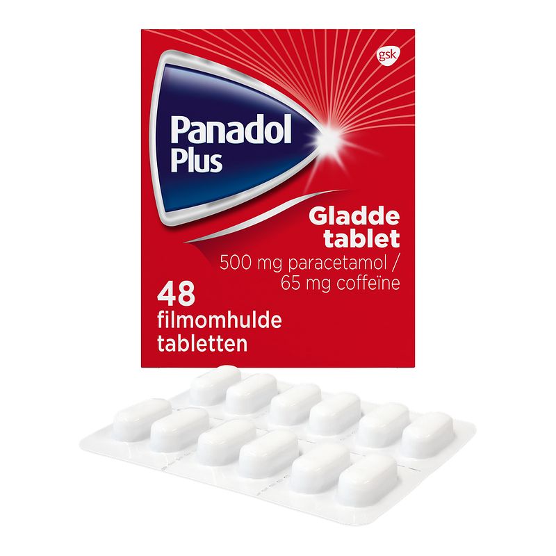 Foto van Panadol plus gladde, pijnstillende tabletten 500 mg/ 65 mg, 48 stuks bij jumbo