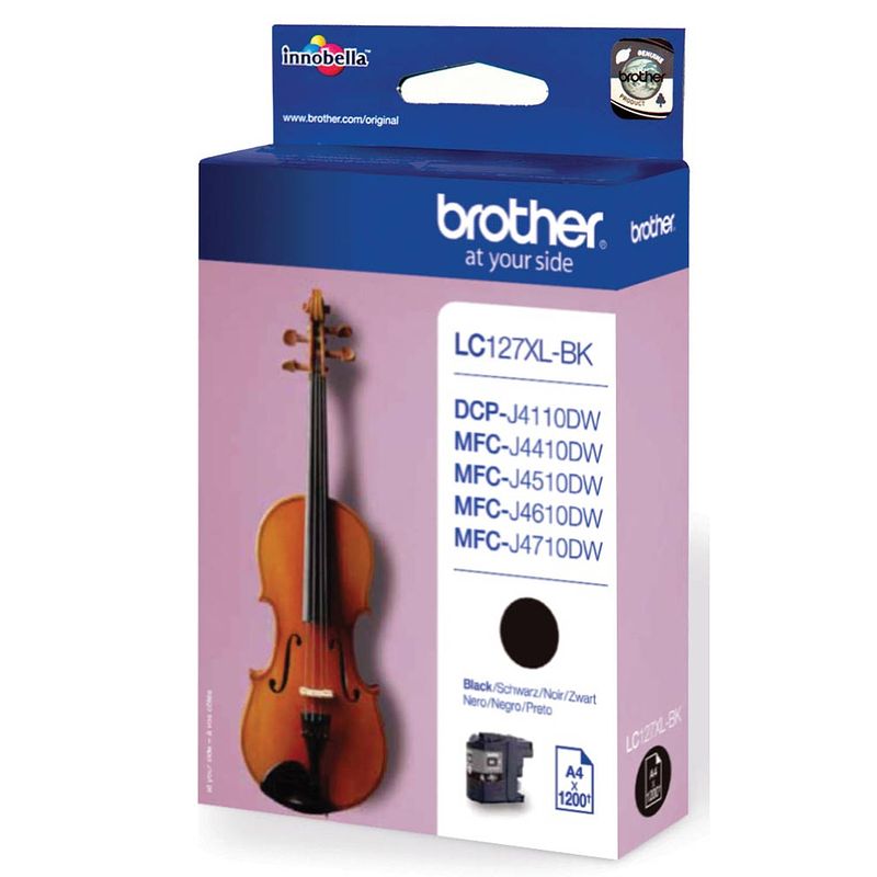 Foto van Brother inktcartridge, 1.200 pagina'ss, oem lc-127xlbk, zwart 5 stuks