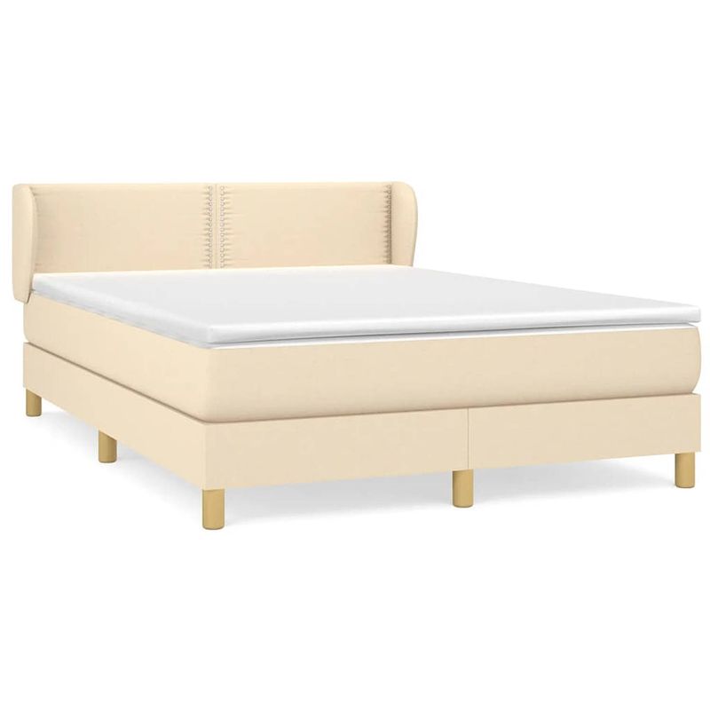 Foto van The living store boxspringbed - luxe crème - 140 x 200 cm - pocketvering