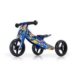 Foto van Milly mally 2-in-1 loopfiets jake cars loopfiets met 3 wielen junior blauw