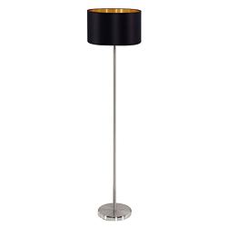 Foto van Eglo maserlo vloerlamp - e27 - 151 cm - grijs/zwart, goud