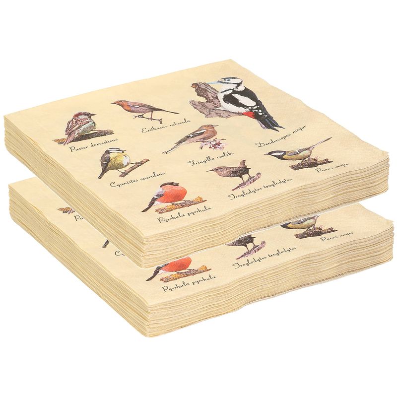 Foto van 40x papieren servetten met vogels print 33 x 33 cm - feestservetten