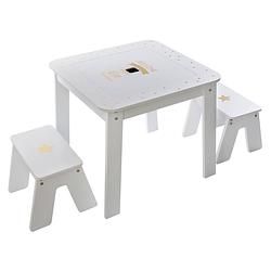 Foto van 4goodz girl 3-delige set kindertafel met stoelen 57x57x51cm - wit