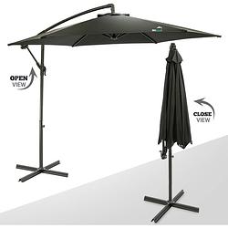 Foto van Maxxgarden deluxe - duurzame zweefparasol - ø300 cm - inclusief vulbare tegels - kantelbaar - 3 meter doorsnede - zwart