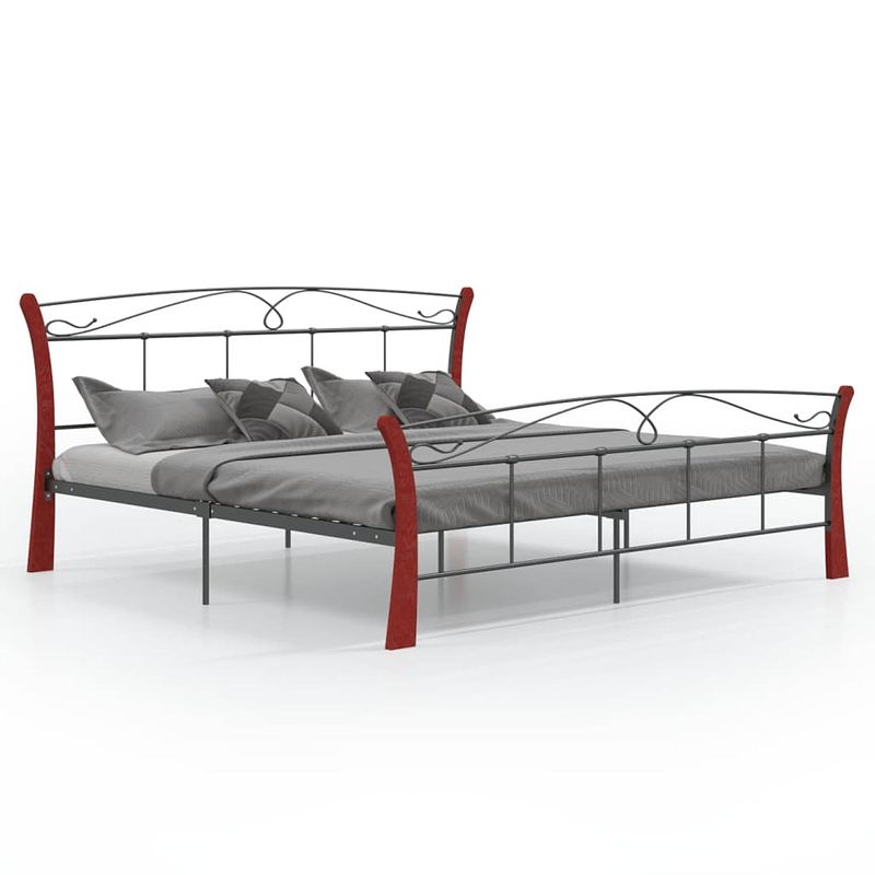 Foto van Vidaxl bedframe metaal zwart 200x200 cm