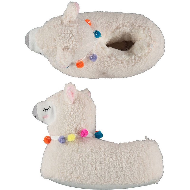 Foto van Kinder dieren pantoffels/sloffen alpaca beige maat 25-26 - sloffen - volwassenen