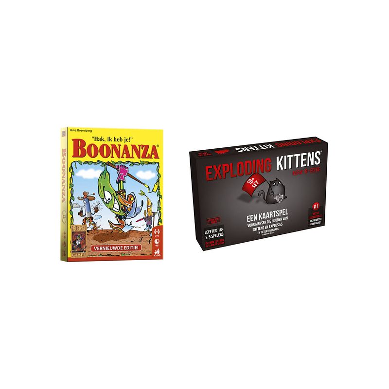 Foto van Spellenbundel - kaartspellen - 2 stuks - boonanza & exploding kittens nsfw