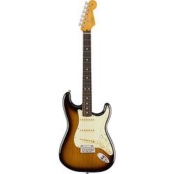 Foto van Fender 70th anniversary american professional ii stratocaster rw anniversary 2-color sunburst elektrische gitaar met koffer