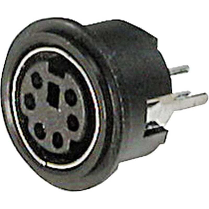 Foto van Tru components 1586253 miniatuur-din-connector bus, inbouw verticaal aantal polen: 8 zwart 1 stuk(s)