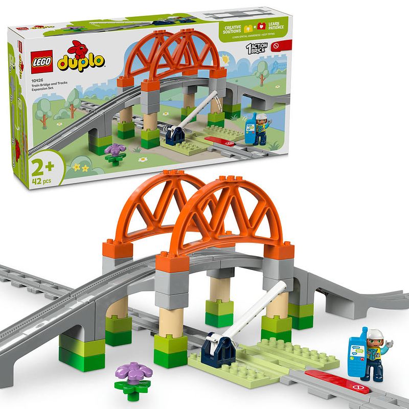 Foto van Lego duplo treinbrug en rails uitbreidingsset 10426